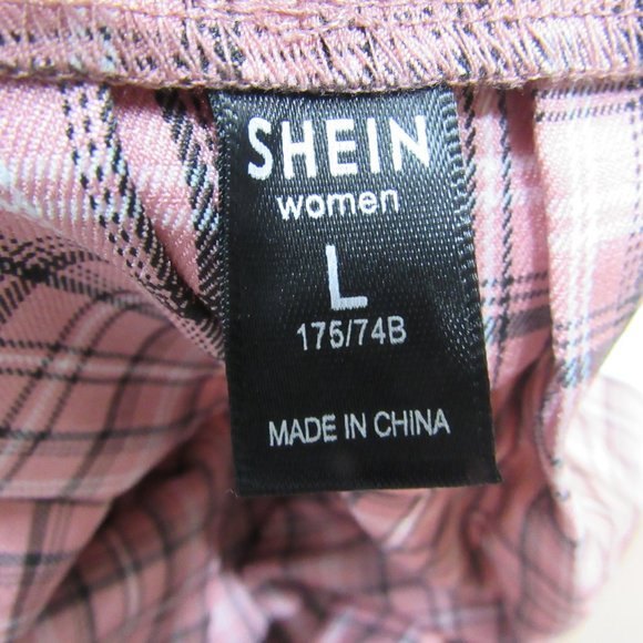 Shein women's Pink plaid skirt LG great shape - Picture 6 of 6